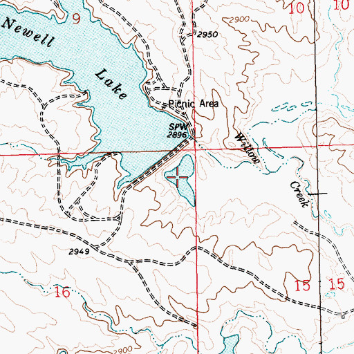 Topographic Map of Newell Lake, SD