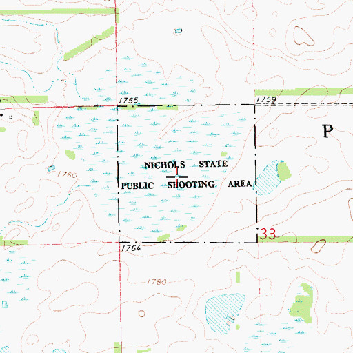 Topographic Map of Nichols State Public Shooting Area, SD