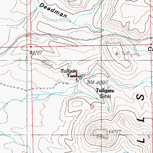 Topographic Map of Tollgate Tank, AZ