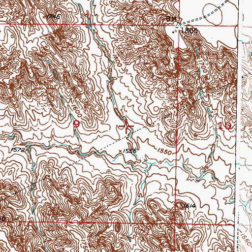 Topographic Map of Ballard Canyon, SD