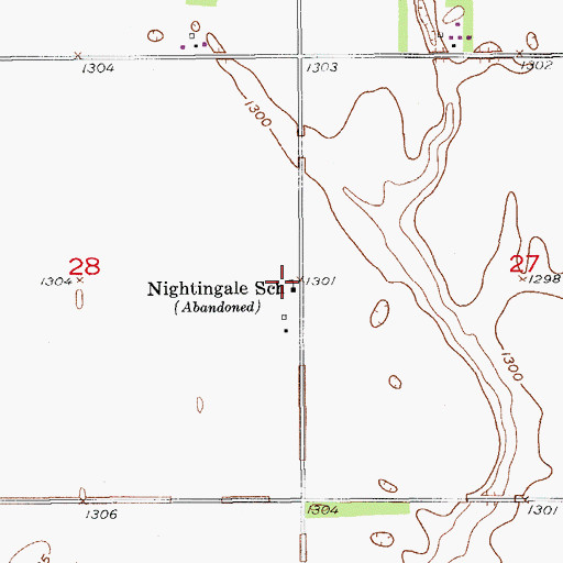 Topographic Map of Nightingale School, SD