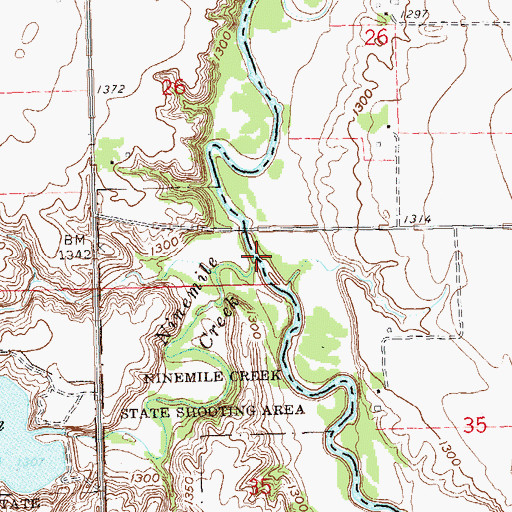 Topographic Map of Ninemile Creek, SD