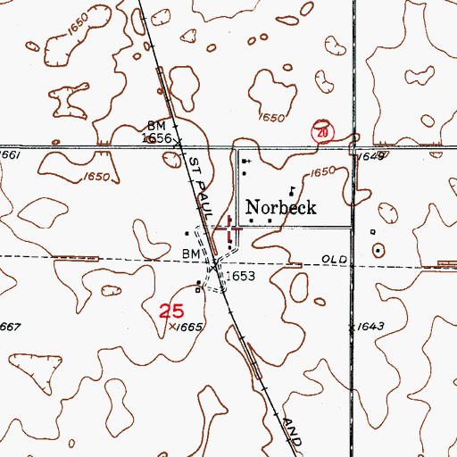 Topographic Map of Norbeck, SD