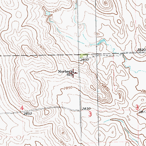 Topographic Map of Norbeck School, SD