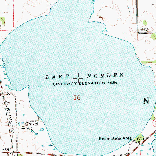 Topographic Map of Lake Norden, SD