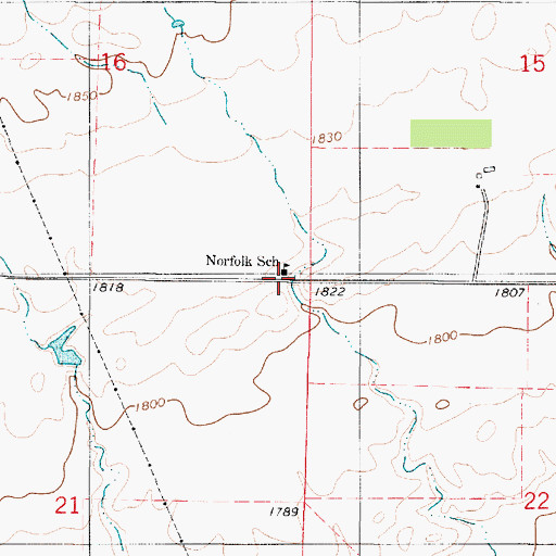 Topographic Map of Norfolk School, SD
