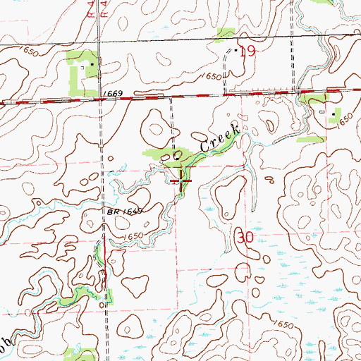 Topographic Map of North Branch Cobb Creek, SD