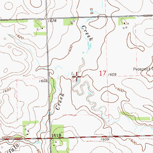 Topographic Map of North Buffalo Creek, SD