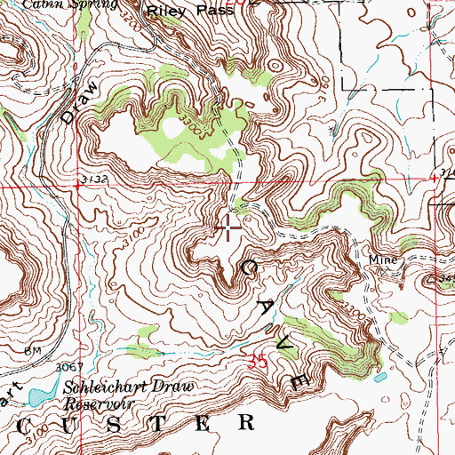 Topographic Map of North Cave Hills, SD