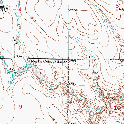Topographic Map of North Cooper School, SD