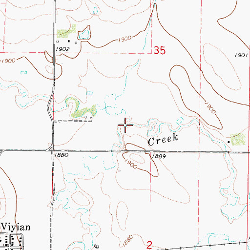 Topographic Map of North Fork Medicine Creek, SD