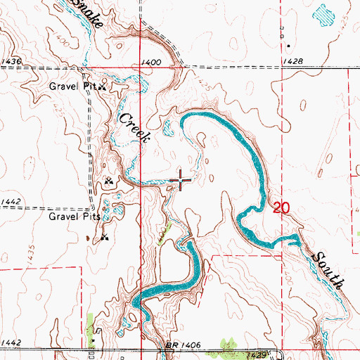 Topographic Map of North Fork Snake Creek, SD
