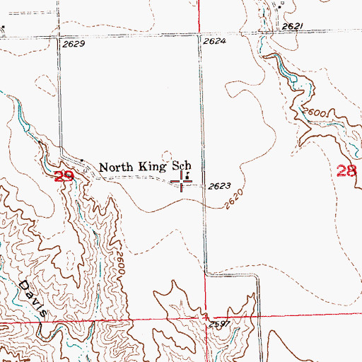 Topographic Map of North King School, SD