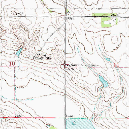 Topographic Map of North Lowell School, SD