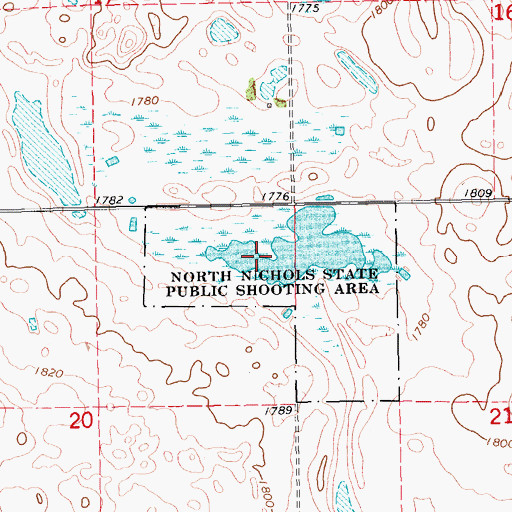 Topographic Map of North Nichols State Public Shooting Area, SD
