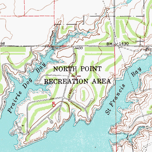 Topographic Map of North Point Recreation Area, SD