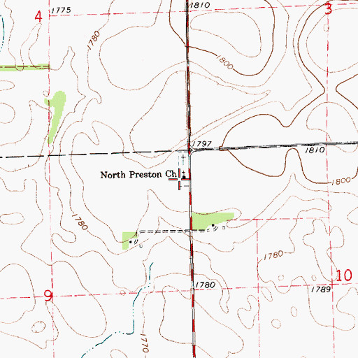 Topographic Map of North Preston Church, SD