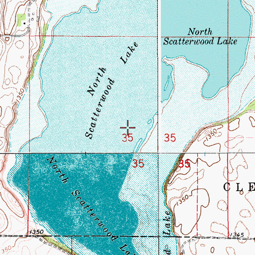 Topographic Map of North Scatterwood Lake, SD