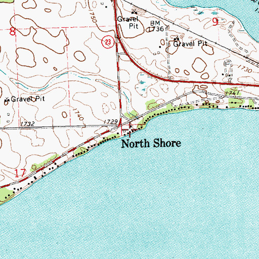 Topographic Map of North Shore, SD