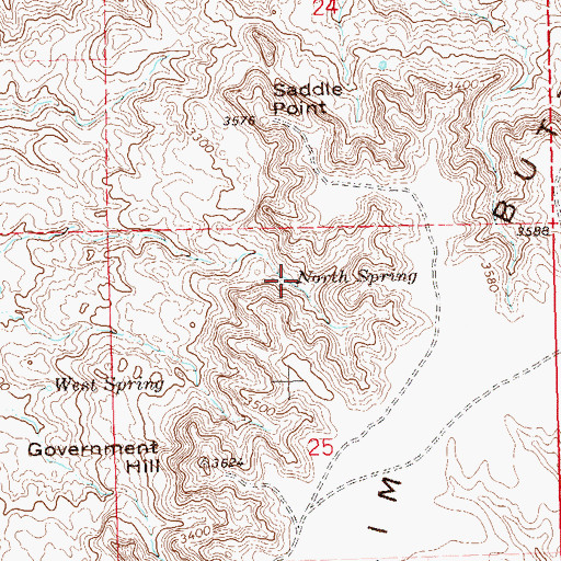 Topographic Map of North Spring, SD