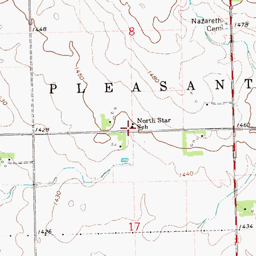 Topographic Map of North Star School, SD