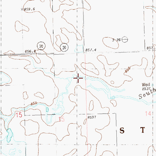 Topographic Map of North Strool School, SD