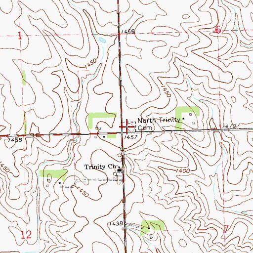 Topographic Map of North Trinity Cemetery, SD