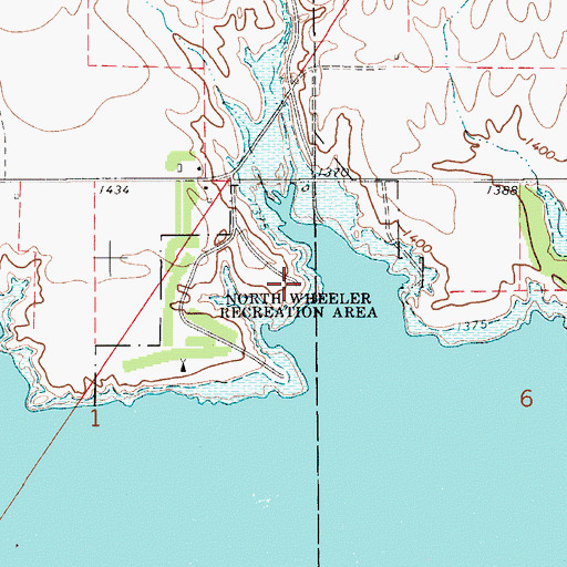 Topographic Map of North Wheeler Recreation Area, SD