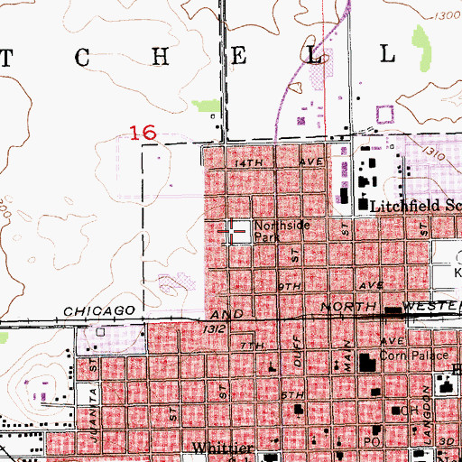 Topographic Map of Northside Park, SD