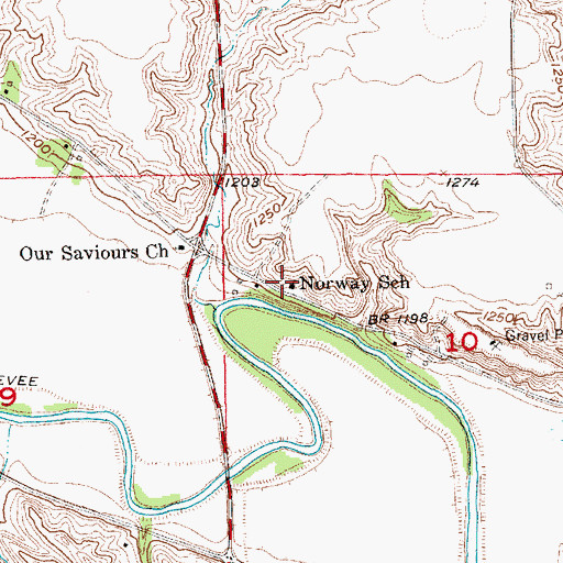 Topographic Map of Norway School, SD