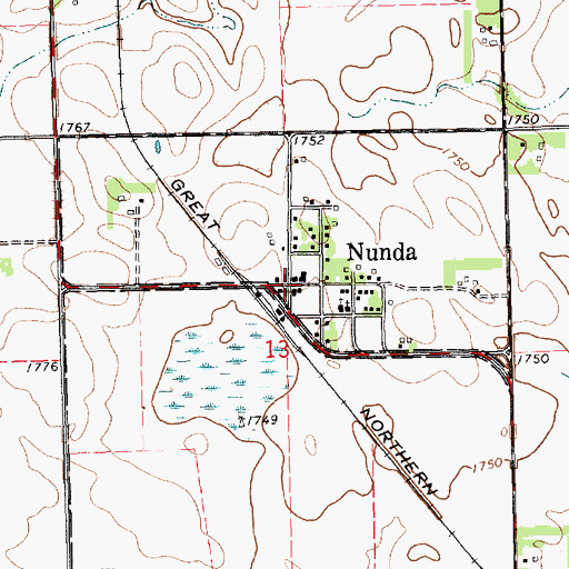 Topographic Map of Nunda, SD