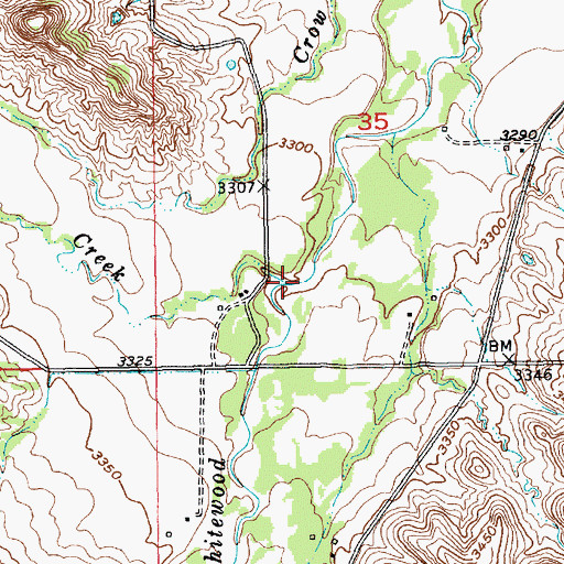 Topographic Map of Oak Creek, SD