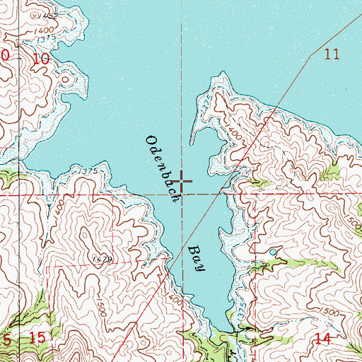 Topographic Map of Odenbach Bay, SD