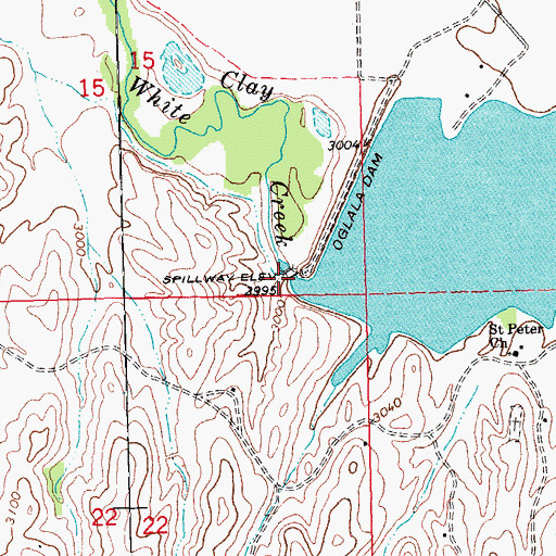Topographic Map of Oglala Dam, SD