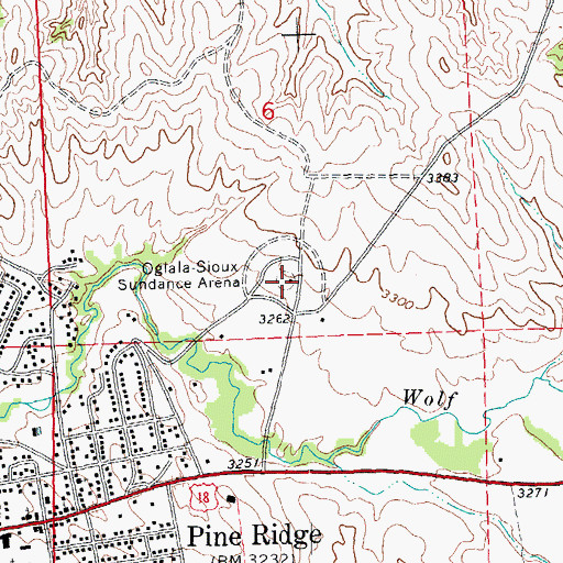 Topographic Map of Oglala-Sioux Sundance Arena, SD