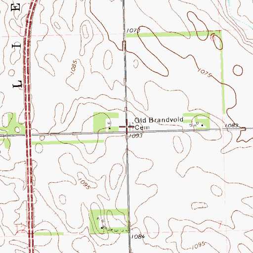 Topographic Map of Old Brandvold Cemetery, SD