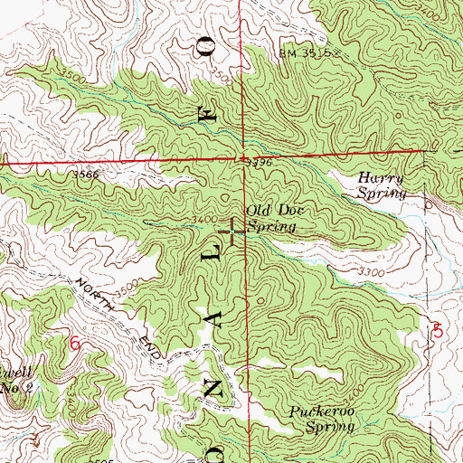 Topographic Map of Old Doc Spring, SD