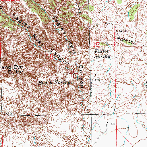 Topographic Map of Old Eagles Nest Canyon, SD