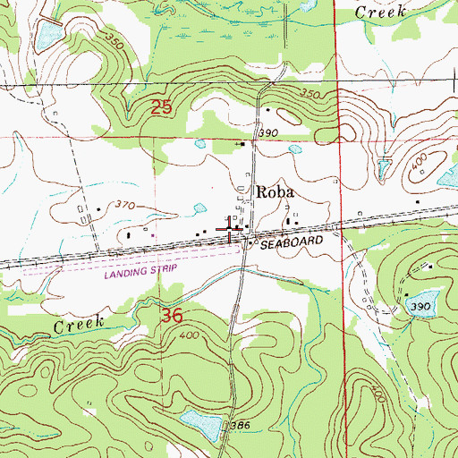 Topographic Map of Roba, AL