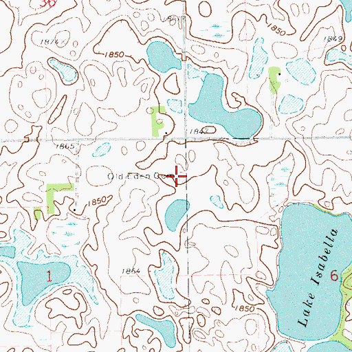 Topographic Map of Old Eden Cemetery, SD