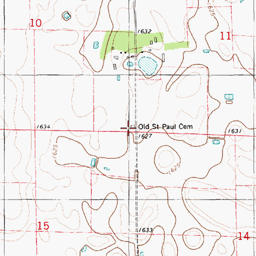 Topographic Map of Old Saint Paul Cemetery, SD