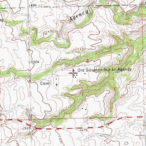Topographic Map of Old Sisseton Indian Agency, SD