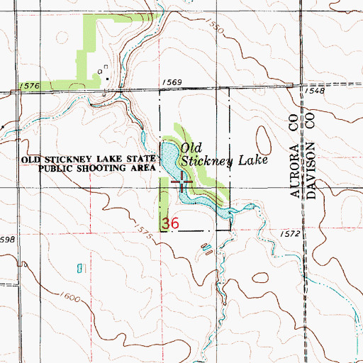 Topographic Map of Old Stickney Lake, SD