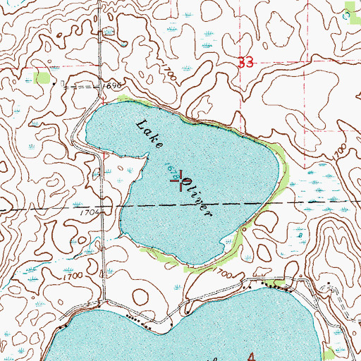 Topographic Map of Lake Oliver, SD