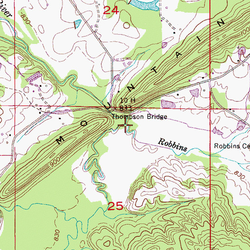 Topographic Map of Robbins Branch, AL