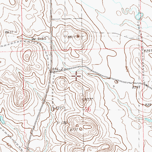 Topographic Map of Olson School, SD