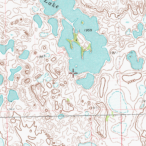 Topographic Map of Oneroad Lake, SD