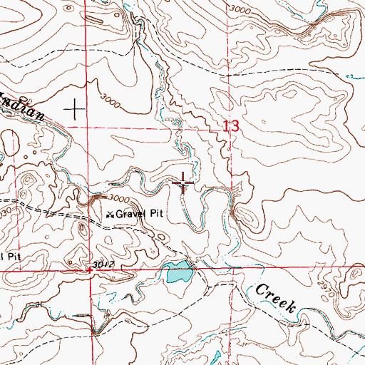 Topographic Map of Opossum Hollow, SD