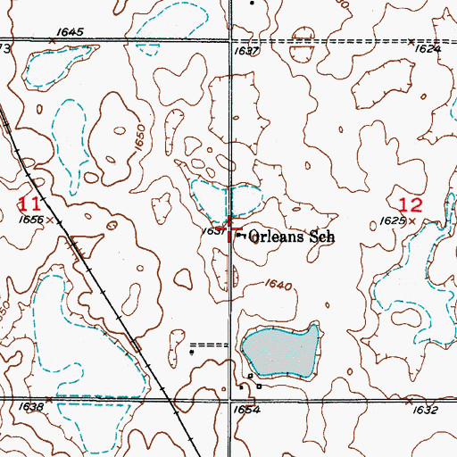 Topographic Map of Orleans School, SD