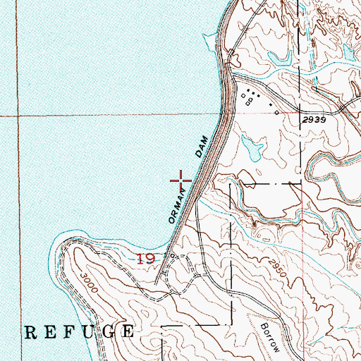 Topographic Map of Orman Dam, SD